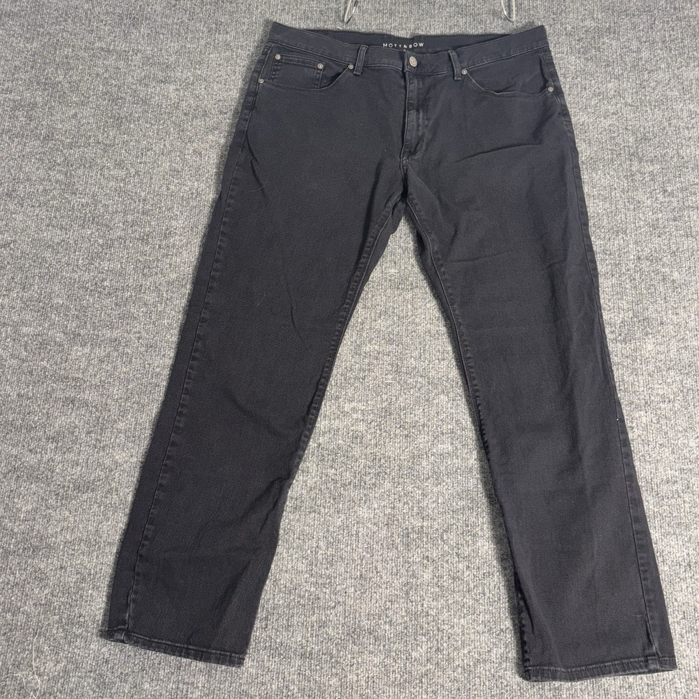 Mott & Bow Jeans Mens 36x32 Black Slim Fit Mercer Stretch Denim Pants